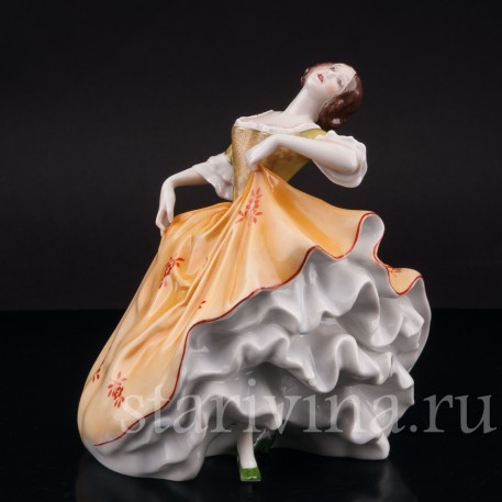 Фарфоровая статуэтка девушки Дама на балу, Rosenthal, Германия, 1946 г.