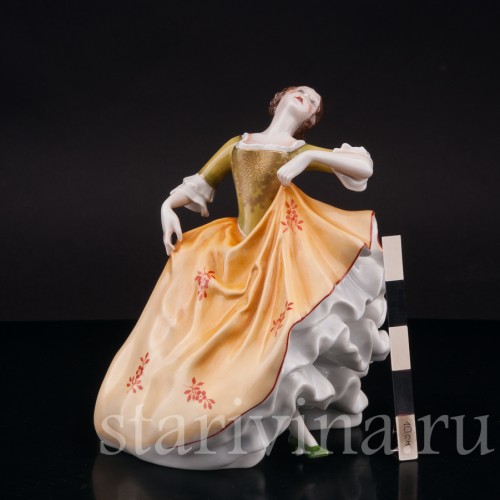 Фарфоровая статуэтка девушки Дама на балу, Rosenthal, Германия, 1946 г.