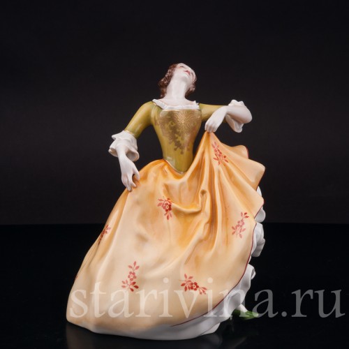 Фарфоровая статуэтка девушки Дама на балу, Rosenthal, Германия, 1946 г.