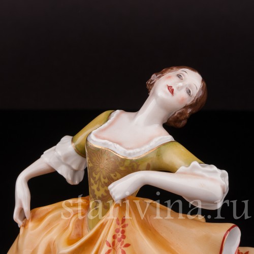 Фарфоровая статуэтка девушки Дама на балу, Rosenthal, Германия, 1946 г.