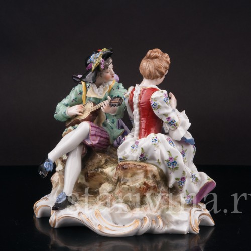 Фарфоровая статуэтка Романтический дуэт, Richard Eckert & Co, Германия, 1908-1912 гг.