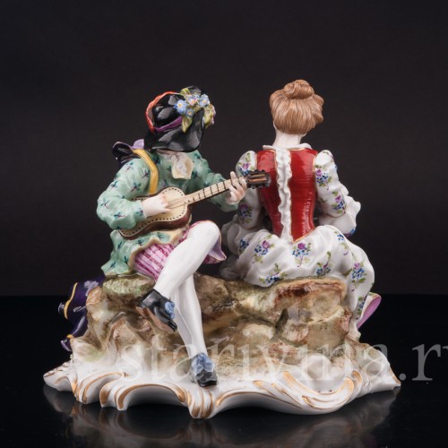 Фарфоровая статуэтка Романтический дуэт, Richard Eckert & Co, Германия, 1908-1912 гг.
