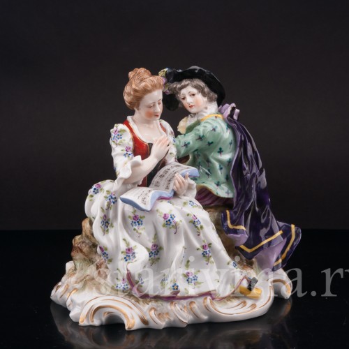 Фарфоровая статуэтка Романтический дуэт, Richard Eckert & Co, Германия, 1908-1912 гг.