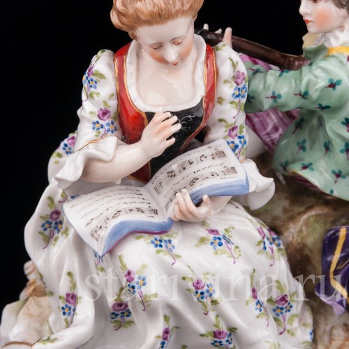 Фарфоровая статуэтка Романтический дуэт, Richard Eckert & Co, Германия, 1908-1912 гг.