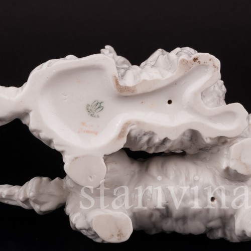 Статуэтка собак из фарфора Две болонки, Frankenthal, Германия, 1949-64 гг.