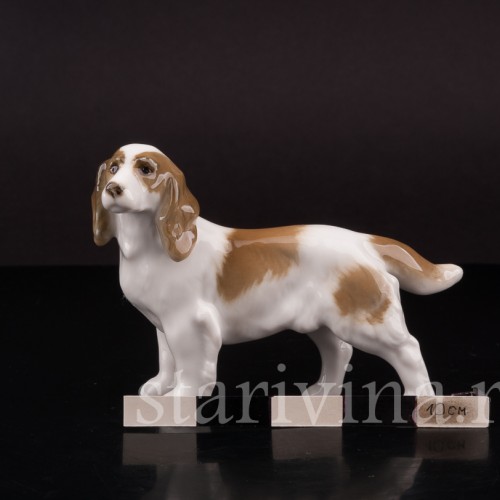 Фарфоровая фигурка собаки Спаниель, миниатюра, Hutschenreuther, Германия, вт. пол. 20 в.