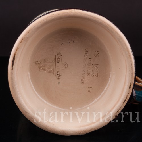Старинная пивная кружка Танец под скрипку, 1\2 л, Villeroy & Boch, Германия, 1895 г.