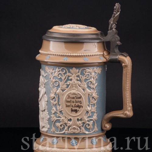 Старинная пивная кружка Певцы, 1\2 л, Villeroy & Boch, Германия, 1901 г.