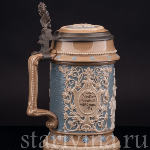 Старинная пивная кружка Певцы, 1\2 л, Villeroy & Boch, Германия, 1901 г.