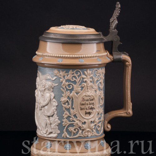 Старинная пивная кружка Певцы, 1\2 л, Villeroy & Boch, Германия, 1901 г.