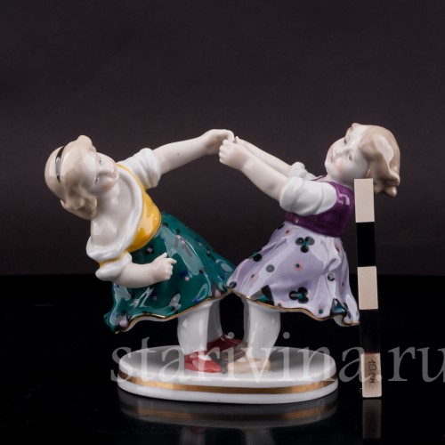 Фигурка из фарфора Играющие девочки, Karl Ens, Германия, 1920-30 гг.