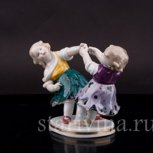 Фигурка из фарфора Играющие девочки, Karl Ens, Германия, 1920-30 гг.