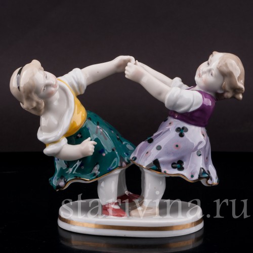 Фигурка из фарфора Играющие девочки, Karl Ens, Германия, 1920-30 гг.