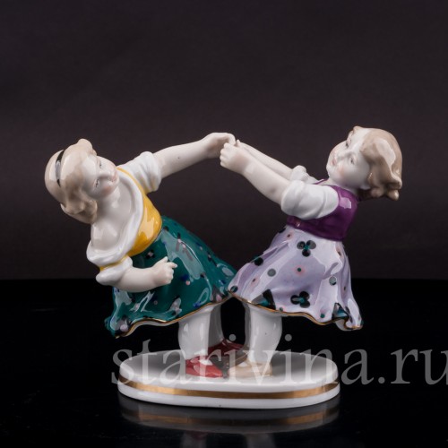 Фигурка из фарфора Играющие девочки, Karl Ens, Германия, 1920-30 гг.