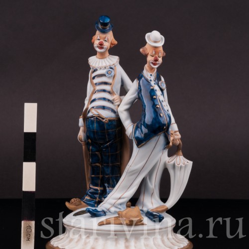 Фарфоровая статуэтка Два клоуна, Capodimonte, Италия, вт. пол. 20 в.
