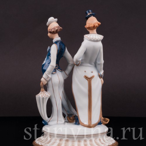 Фарфоровая статуэтка Два клоуна, Capodimonte, Италия, вт. пол. 20 в.