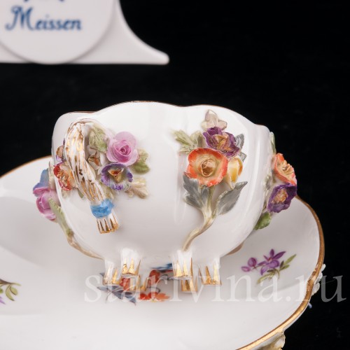 Кофейная пара Цветочные мотивы, Meissen, Германия, вт. пол. 19 в.