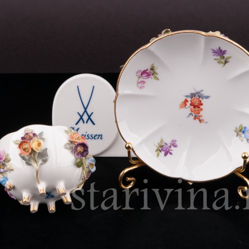 Кофейная пара Цветочные мотивы, Meissen, Германия, вт. пол. 19 в.