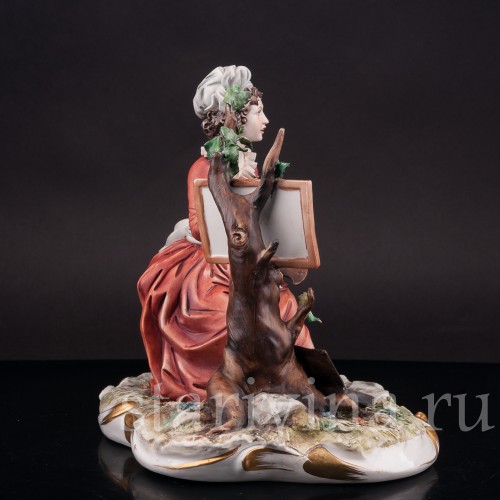 Композиция из фарфора Рисовальщица, IPA, Capodimonte, Италия, вт. пол. 20 в.