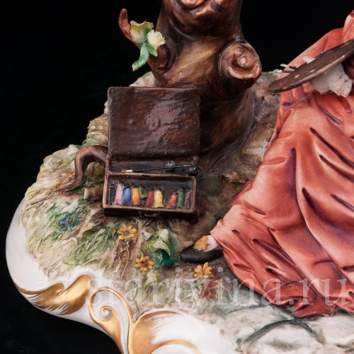 Композиция из фарфора Рисовальщица, IPA, Capodimonte, Италия, вт. пол. 20 в.