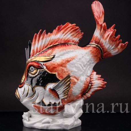 Фарфоровая статуэтка Коралловая рыба, Manifattura Porcellane Artistiche, Италия, вт. пол. 20 в.