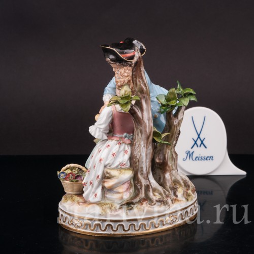 Фарфоровая статуэтка Урок игры на флейте, Meissen, Германия, сер. 19 - нач. 20 вв.