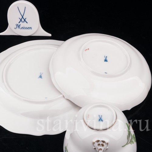 Чайное трио Весенний мак, Meissen, Германия, сер. 20 в.