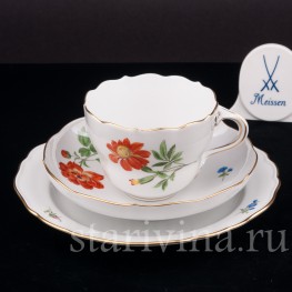 Чайное трио Бархатец, Meissen, Германия, сер. 20 в.