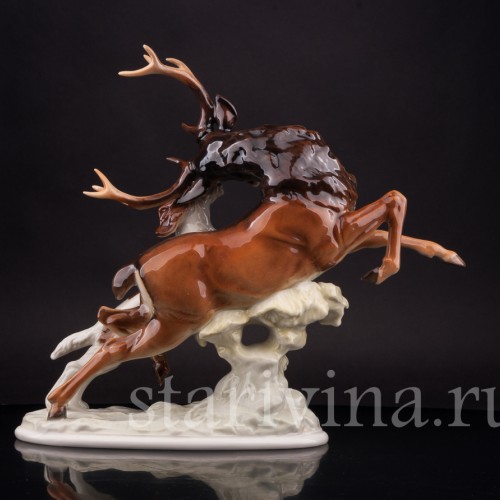Композиция из фарфора Охота на оленя, Hutschenreuther, Германия, 1970 гг.