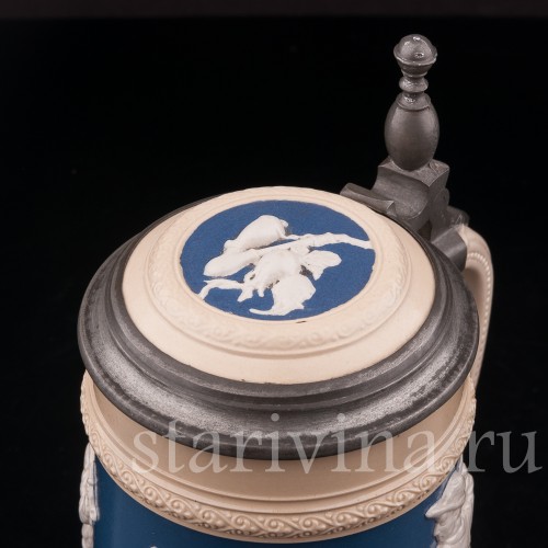Старинная пивная кружка Кегельбан, 1/2 л, Villeroy & Boch, Германия, 1898 г.