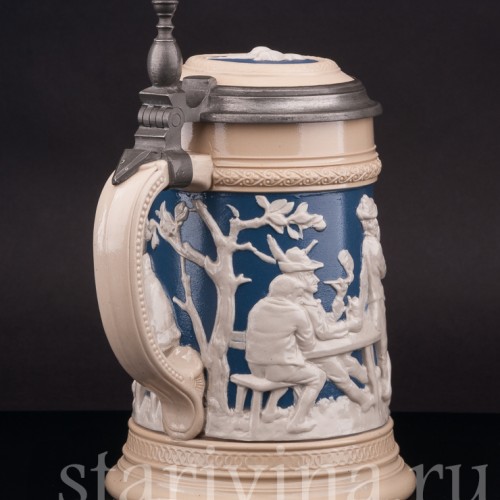 Старинная пивная кружка Кегельбан, 1/2 л, Villeroy & Boch, Германия, 1898 г.