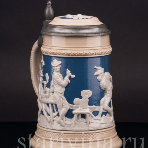 Старинная пивная кружка Кегельбан, 1/2 л, Villeroy & Boch, Германия, 1898 г.