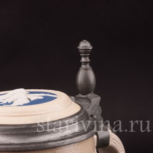 Старинная пивная кружка Кегельбан, 1/2 л, Villeroy & Boch, Германия, 1898 г.