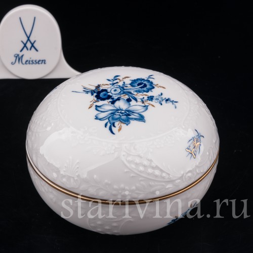 Фарфоровая шкатулка Букет с мухой, Meissen, Германия, 1978 г.