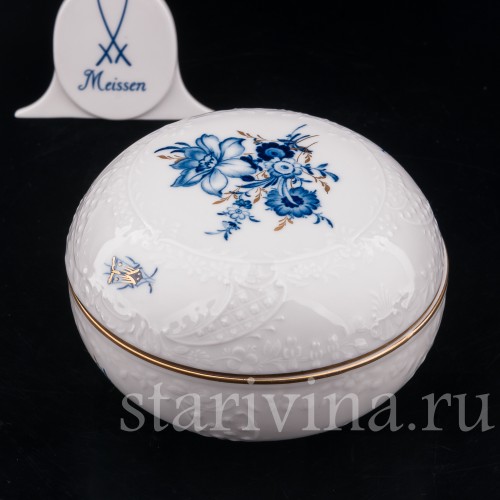 Фарфоровая шкатулка Букет с мухой, Meissen, Германия, 1978 г.