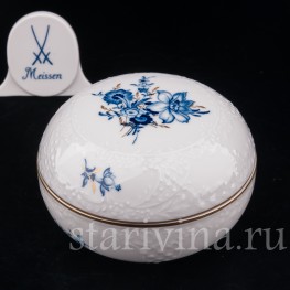 Фарфоровая шкатулка Букет с мухой, Meissen, Германия, 1978 г.