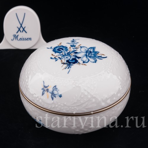 Фарфоровая шкатулка Букет с мухой, Meissen, Германия, 1978 г.