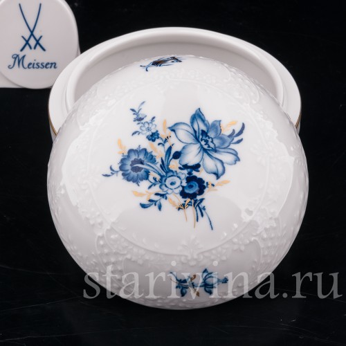 Фарфоровая шкатулка Букет с мухой, Meissen, Германия, 1978 г.
