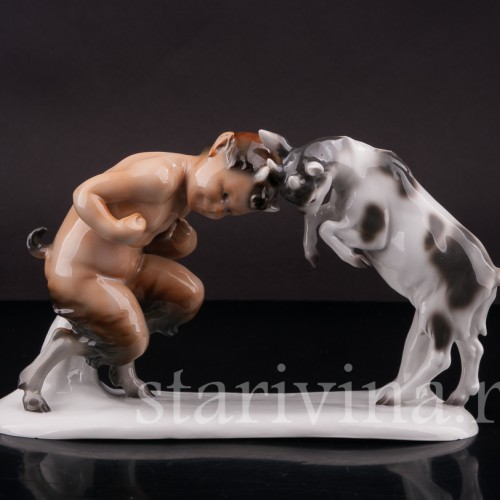 Фарфоровая статуэтка Фавн с козликом, Goebel, Германия, 1935-37 гг.
