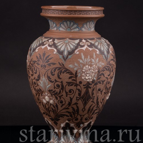 Декоративная ваза из красной керамики, Royal Doulton, Великобритания, 1882 г.