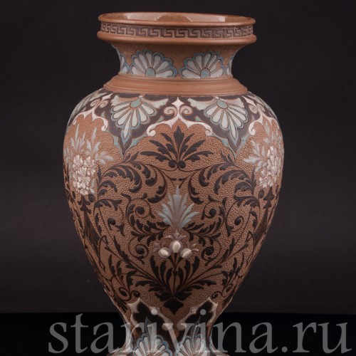 Декоративная ваза из красной керамики, Royal Doulton, Великобритания, 1882 г.