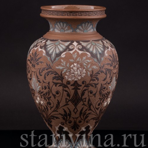 Декоративная ваза из красной керамики, Royal Doulton, Великобритания, 1882 г.