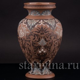 Декоративная ваза из красной керамики, Royal Doulton, Великобритания, 1882 г.