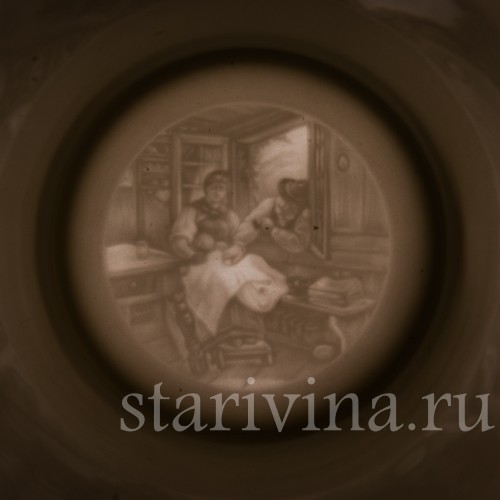 Старинная фарфоровая кружка Всегда пустая, 1/2 л, Германия, 1900е гг.