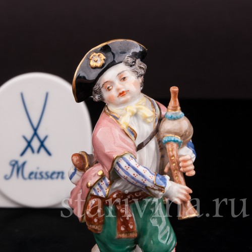 Фигурка из фарфора Мальчик с волынкой, Meissen, Германия, 1961 г.