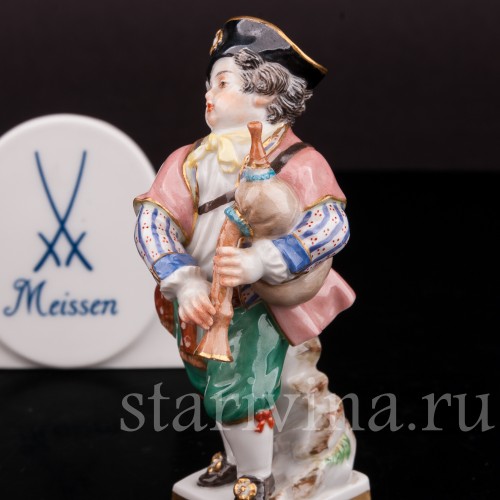 Фигурка из фарфора Мальчик с волынкой, Meissen, Германия, 1961 г.