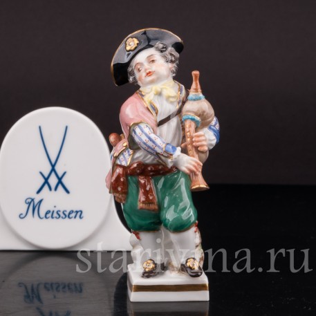 Фигурка из фарфора Мальчик с волынкой, Meissen, Германия, 1961 г.