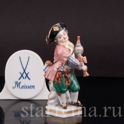 Фигурка из фарфора Мальчик с волынкой, Meissen, Германия, 1961 г.