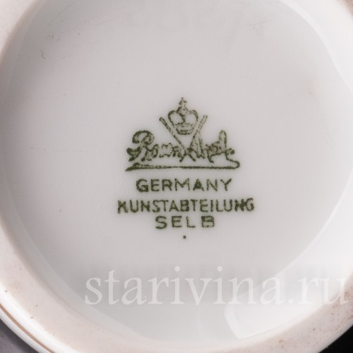 Декоративная ваза Розовые розы на черном, Rosenthal, Германия, 1944 год.