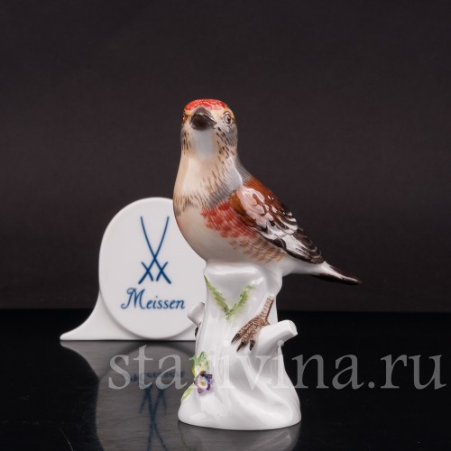 Фарфоровая фигурка птицы Коноплянка, Meissen, Германия, до 1950 г.